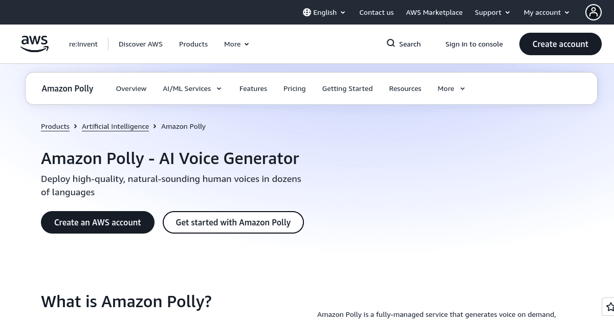 Amazon Polly banner