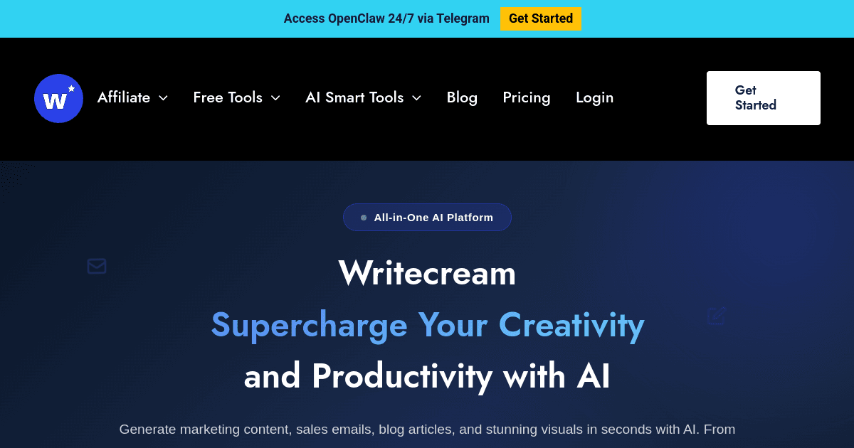 Writecream banner
