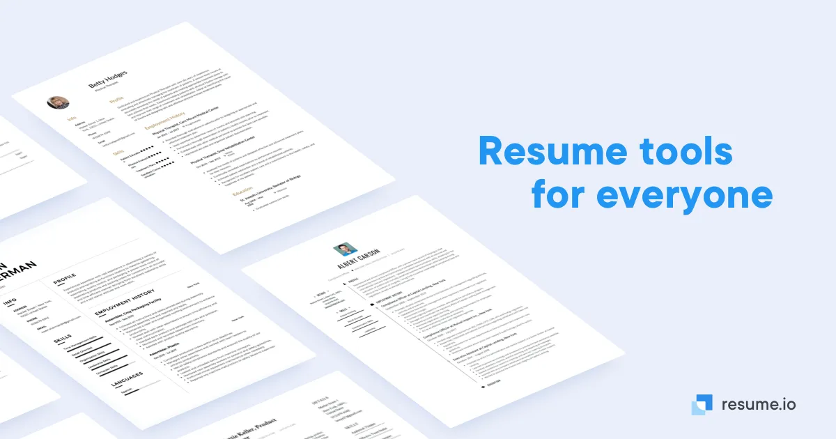 Resume.io banner