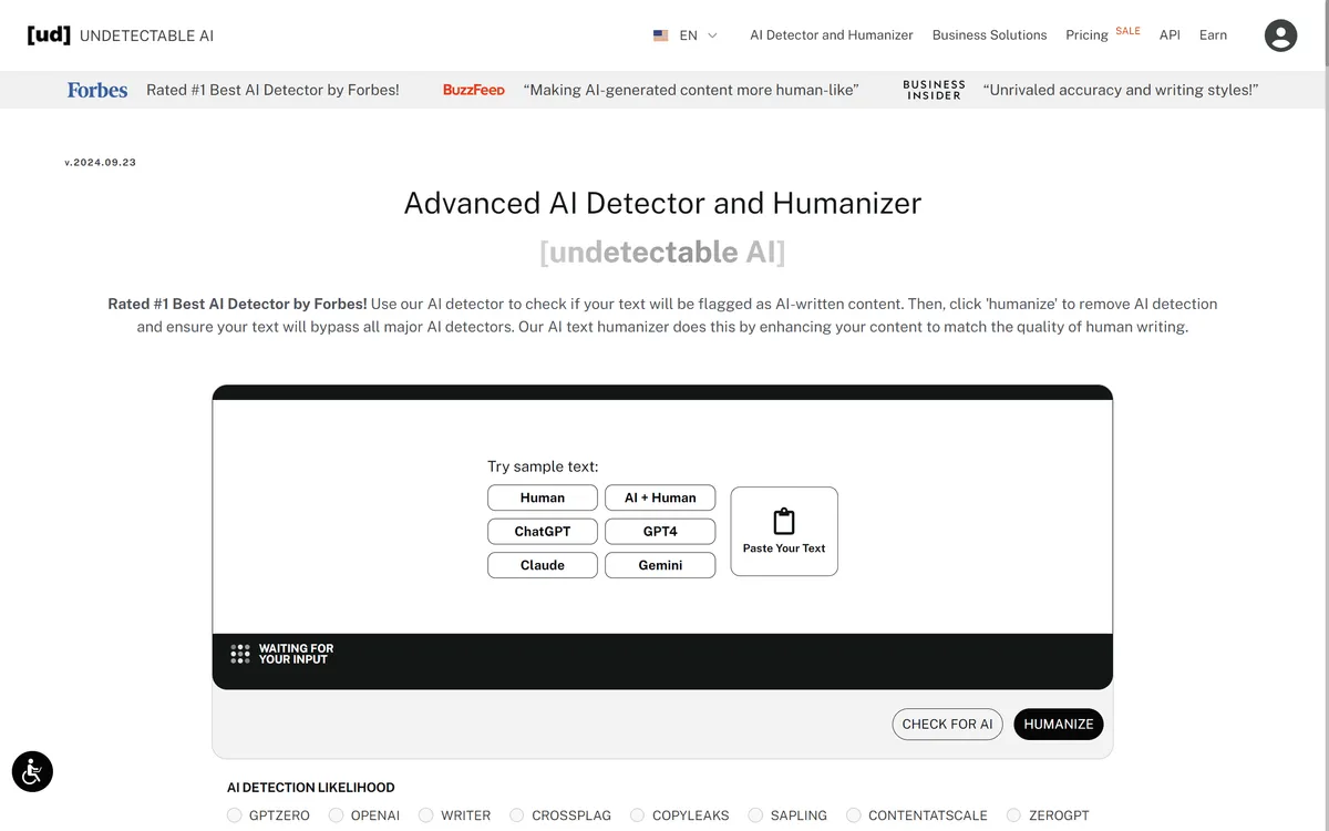 Undetectable.ai banner